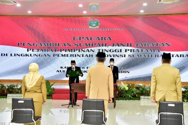 Gubernur Sumut Edy Rahmayadi Lantik 13 Pejabat Eselon II, Prioritaskan Tanggung Jawab dan Perbaikan Organisasi
